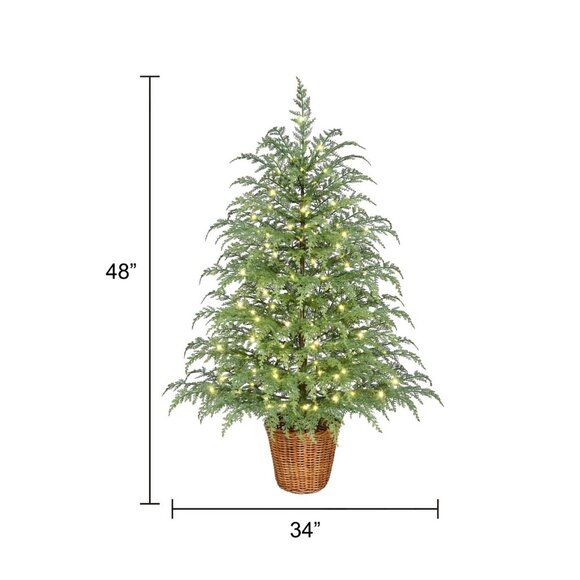 My Texas House 4FT Pre-Lit Cypress Pot Christmas Tree - NEW, FREE SHIPPING - Picture 4 of 6